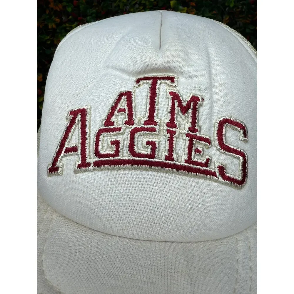 Texas A&M Aggies NCAA Moja Innovations‎ Vintage 80s Hat Embroidered White Maroon